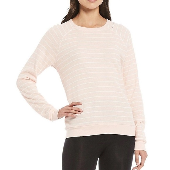 PJ Salvage Thermal Lounge Top Shine Bright Striped Waffle Knit Long Sleeve L - Picture 1 of 15